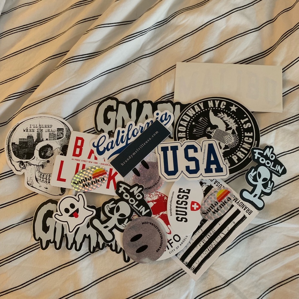 Assortment of brandy Melville stickers (19)
